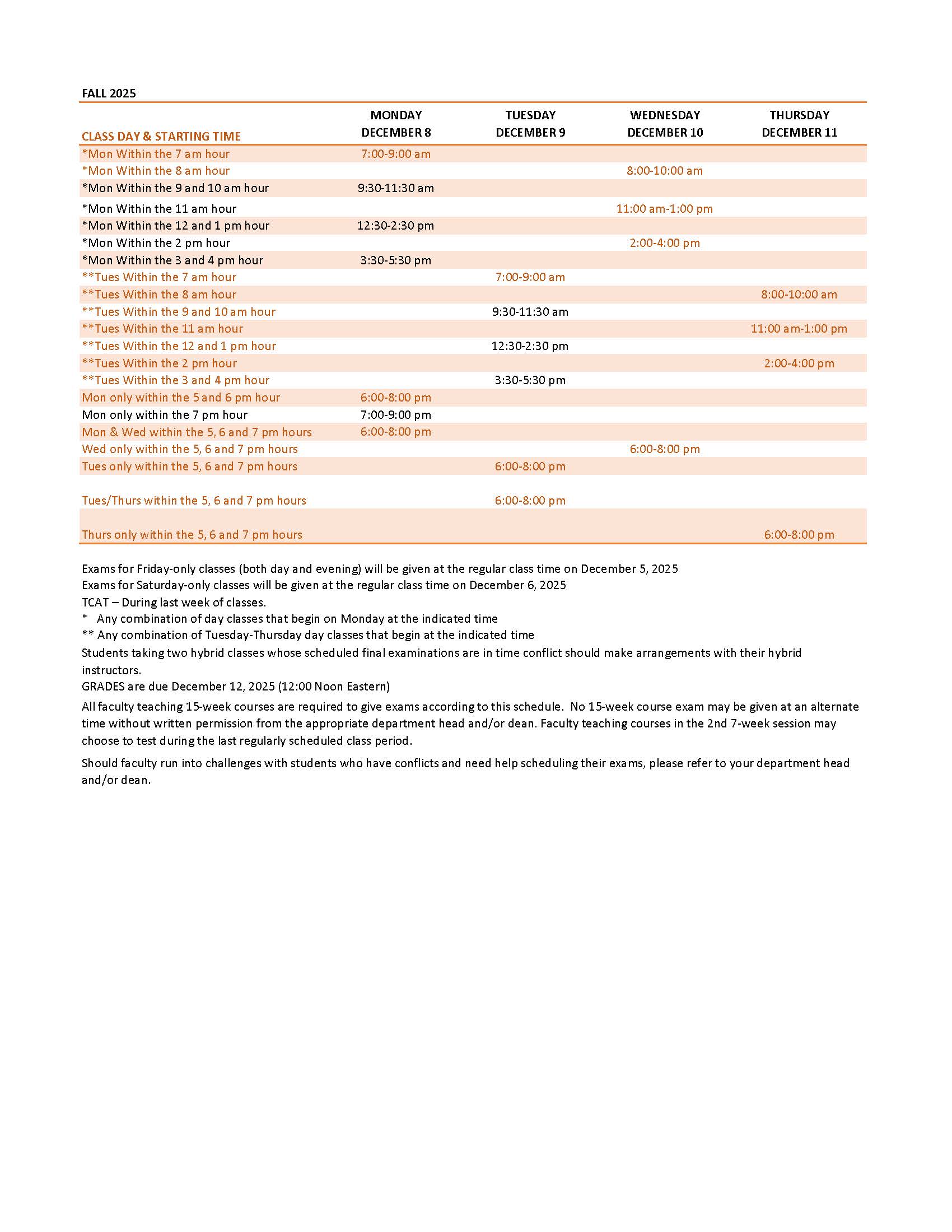 Academic Calendar Chattanooga State Community College Modern Campus